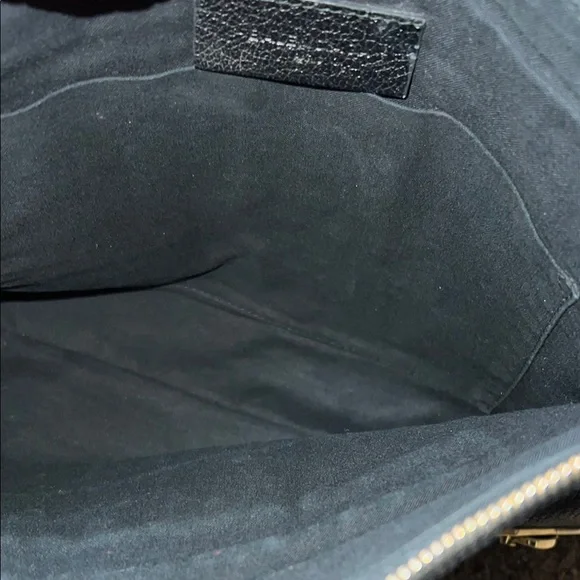 1890Black Leather Clutch with Gold Accents - Picture 4 of 6